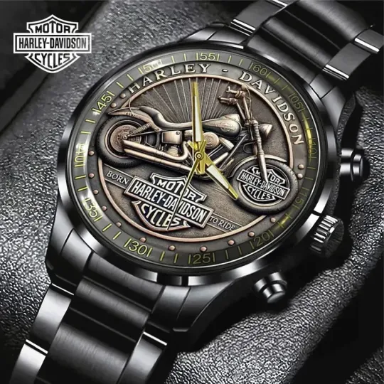 Discover Harley Black Stainless Steel Calendar Band Watch