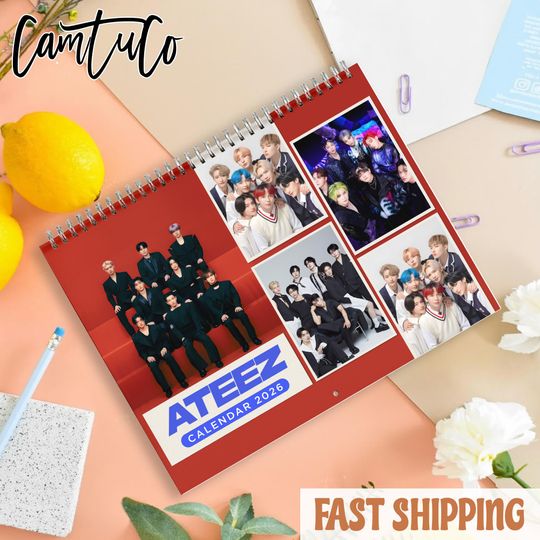 Ateez 2026 Calendar, Kpop Boy Group Photo Calendar, Fan Gift Korean Idol Calendar 2026