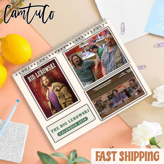 Discover The Big Lebo.wski Inspired Calendar 2026, Movie Art Wall Calendar, Artwork Calendar, Retro Film Gift, Cult Classic Calendar