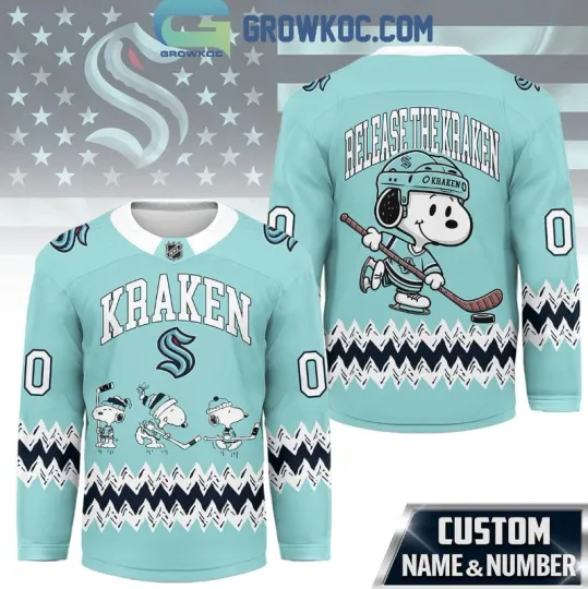 Discover Custom Seattle 1Kraken Snoop Peanuts Release The Kraken Hockey Jersey