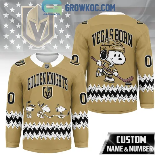 Discover Custom Vegas Golden Knight Snoop Peanuts Vegas Born Hockey Jersey