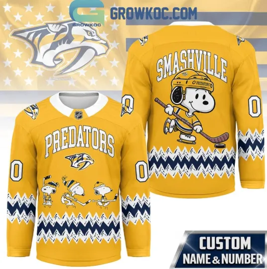 Discover Custom Nashville Predator Snoop Peanuts Smashville Hockey Jersey