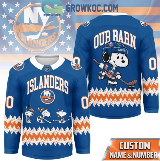 Discover Custom New York Islander Snoop Peanuts Our Barn Hockey Jersey