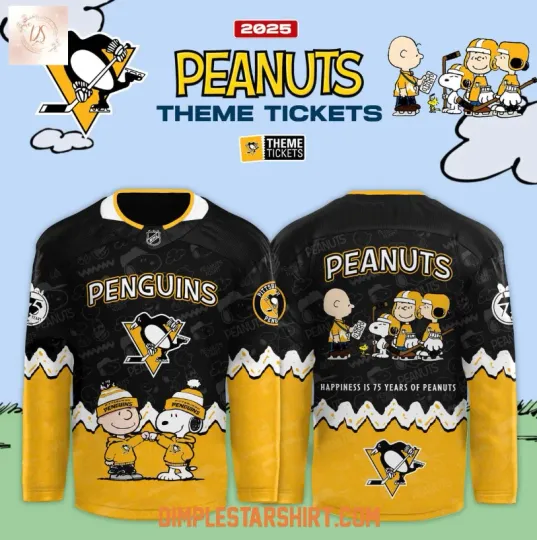 Discover Pittsburgh Penguin X Peanut 75 Years Hockey Jersey