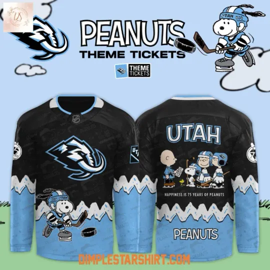 Discover Utah Mammoth X 75Th Anniversary Of Peanuts 2025 Hockey Jersey