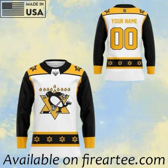 Discover Custom Pittsburgh Penguin Jewish Heritage Night Hockey Jersey