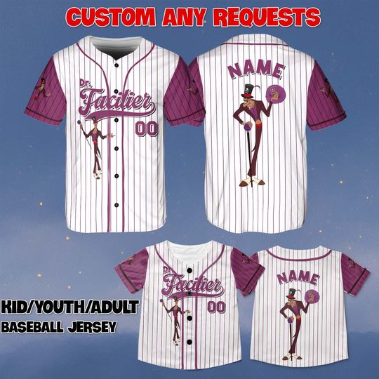Discover Custom Dr Facilier Baseball Jersey, Disney Princess And The Frog Villain Shirt, Tiana Prince Naveen Ray Jersey, Dr Facilier Voodoo Shirt