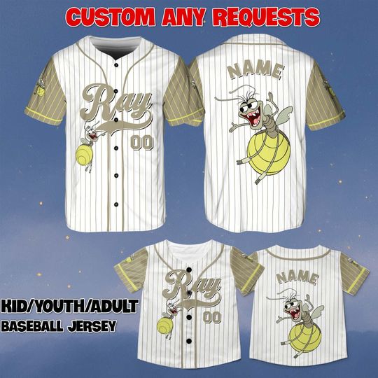 Discover Custom Ray Baseball Jersey, Disney Princess And The Frog Firefly Shirt, Tiana Prince Naveen Dr Facilier Louis Jersey, Ray Firefly Team Shirt