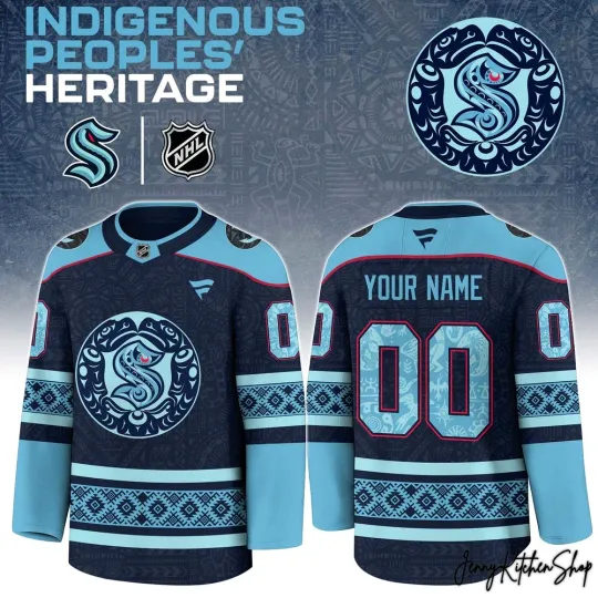 Discover CUSTOM Seattle 1Kraken Indigenous People Heritag Hockey Jersey Unisex