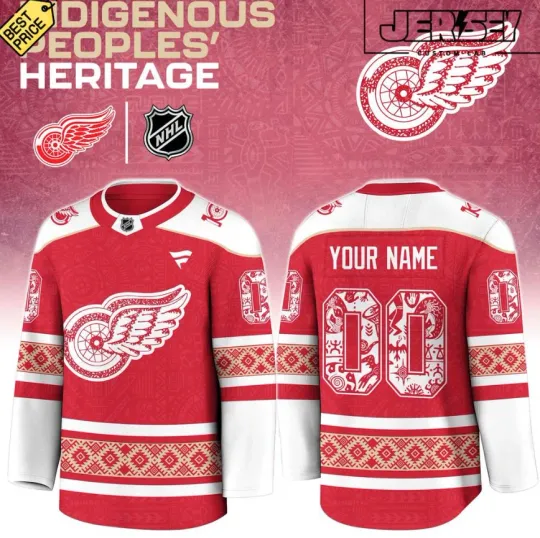 Discover Personalized Detroit Red Wing Indigenous People Heritage Hockey Jersey