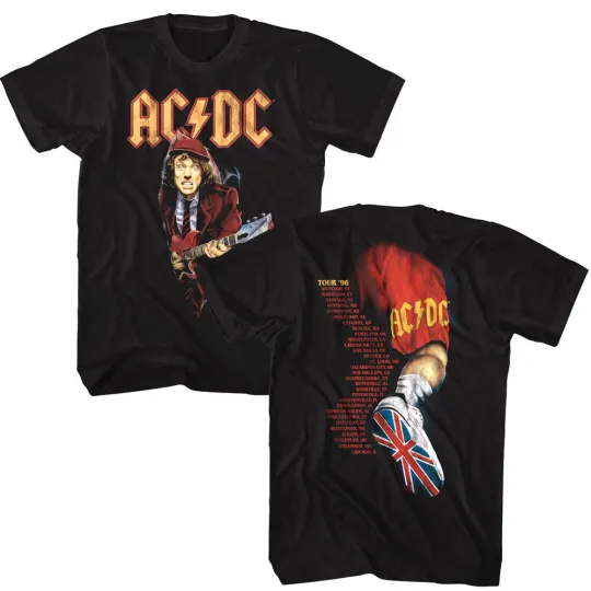 Discover AC-DC Ballbreaker Tour Listings 96 Men's T Shirt Locations Rock Band Concert