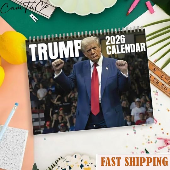 Discover Trump 2026 Wall Calendar, Funny Trump Calendar, Hilarious Gift for Trump Fans, 12 Months of Patriotic Calendar