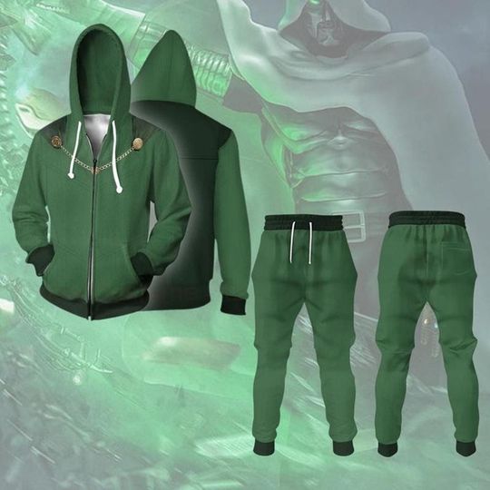 Doctor Dooom 3D Full Over Print Hoodie, Fantastic Four Doctor Dooom Cosplay Sweatshirt, Supervillain Cosplay, Doctor Dooom Costume Sweatshirt