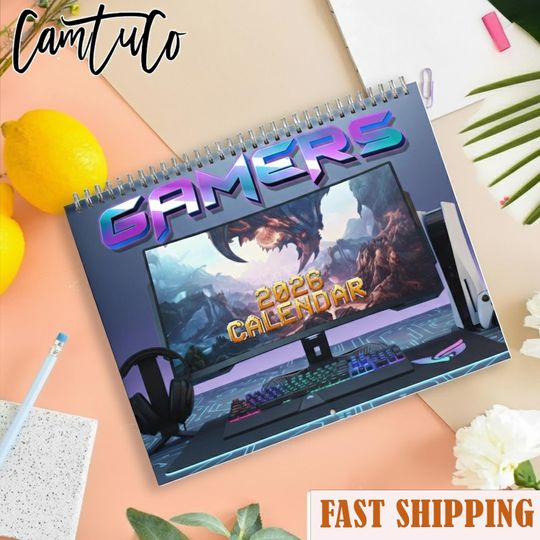 Discover Gaming Lover Calendar 2026, Gaming Lover Gifts Wall Calendar, Holiday Gifts, Gaming Lover 2026 Calendar
