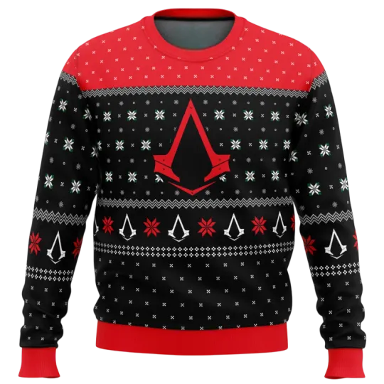 Discover Assassins Creed Assassin Insignia Symbol Ugly Christmas Sweater