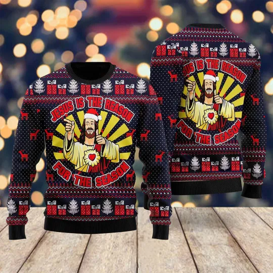 Discover Jesus Is The Reason For The Season Ugly Christmas Sweater