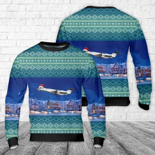 Discover Gulfstream G700 AOP Christmas Ugly Sweater