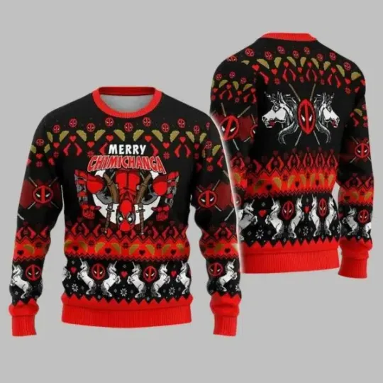 Deadpool Merry Chimichanga Ugly Christmas Sweater