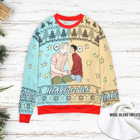 Lgbtq Heartstopper Nick And Charlie Ugly Christmas Sweater