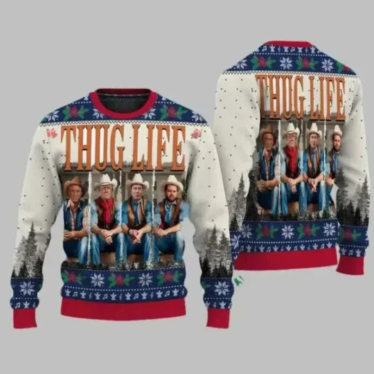 Thug Life Christmas Trump Vance Ugly Christmas Sweater