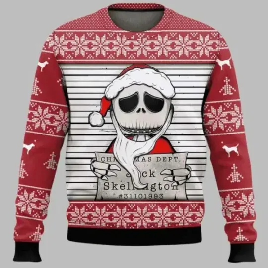 Jack Christmas Dept Skellington Nightmare Before Christmas Ugly Christmas Sweate