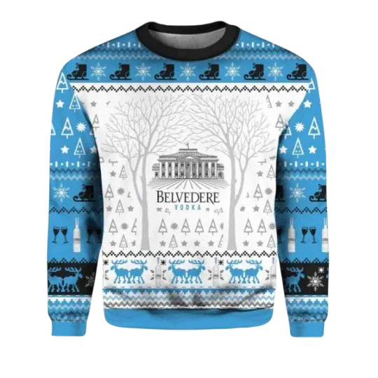 Belvedere Vodka 3D Printed Ugly Christmas Sweater
