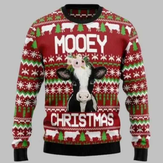 Discover Cow Mooey Ugly Christmas Sweater