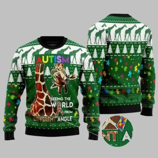 Discover Autism Seeing The World From A Different Angle Ugly Christmas Sweater
