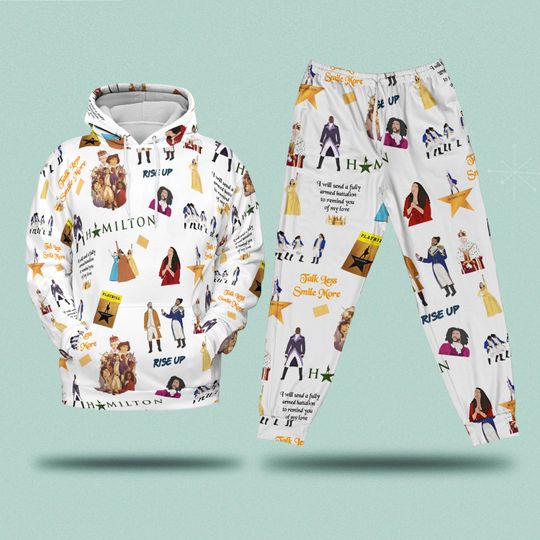 Discover Hamilton Musical Inspired Hoodie And Pants Set, Disney Hamilton Movie Pajamas, Rise Up Outfit For Fans, American Musical Sweatshirt