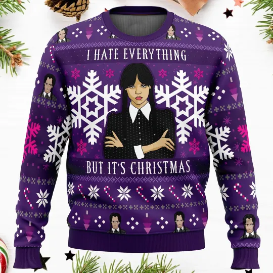Discover Christmas Wednesday Adams Family Ugly Christmas Sweater