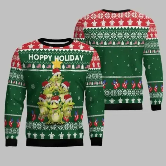 Discover Frog Christmas Tree Ugly Christmas Sweater