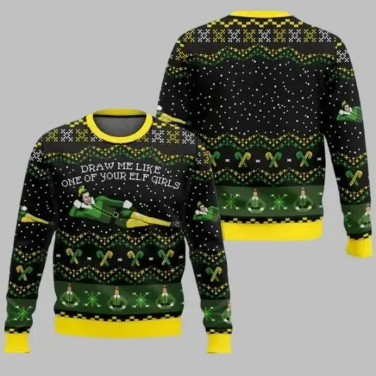 Discover Draw Me Like One Of Your Elf Girls Ugly Christmas Sweater