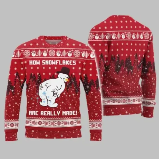 Discover Snowman How Snowflakes Are Really Made Ugly Christmas Sweater