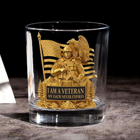 Discover Proud Solider Personalized Gifts For Veteran Whiskey Glass