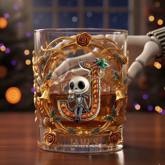 Discover Spooky Gothic Alphabet Glass Mug Personalized Gifts For Fans