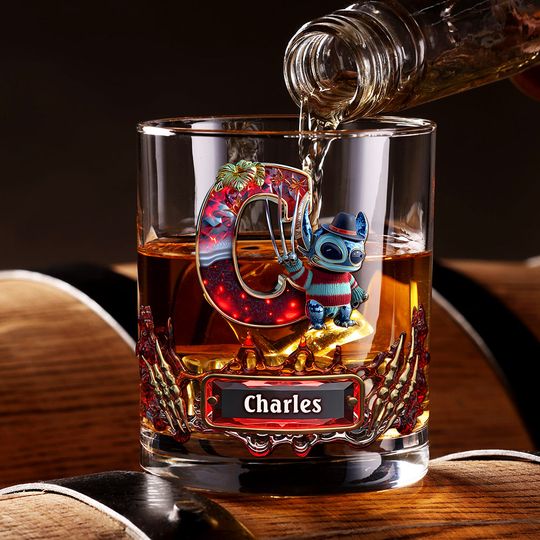 Discover Cute Monster Letter Round Glass  - Personalized Halloween Gifts For Horror Lovers