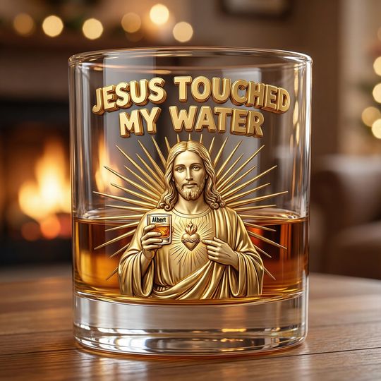 Discover Fun Jesus Christ Make Magical Drink Whiskey Glass, Personalized Gifts For Drinking Lovers