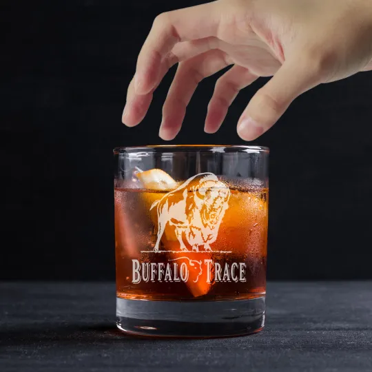Discover Engraved Buffalo Trace Rocks Glass