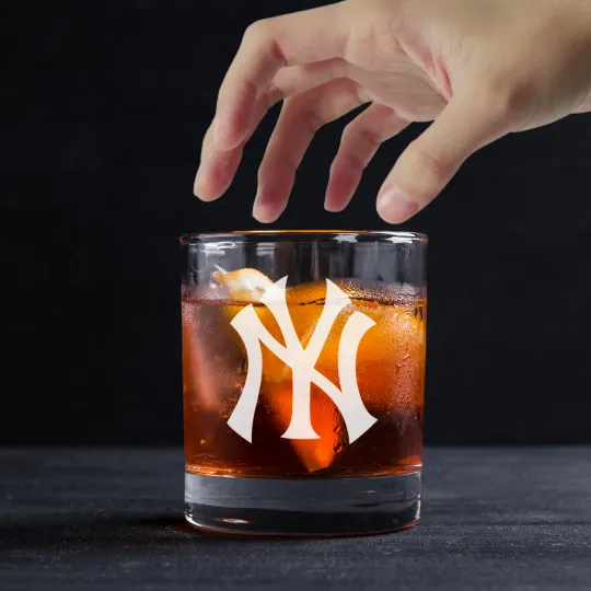 Discover Engraved New York Yankees Rocks Glass