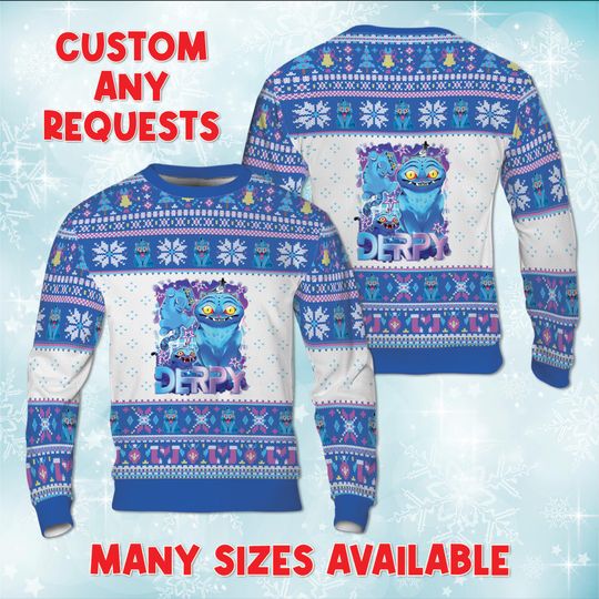 Discover KPop Derpy Tiger Big Face Christmas Sweater, Fictional Boy Group Sweatshirt, Funny Blue Cat Ugly Jumper, Idol Winter Sweater Gift