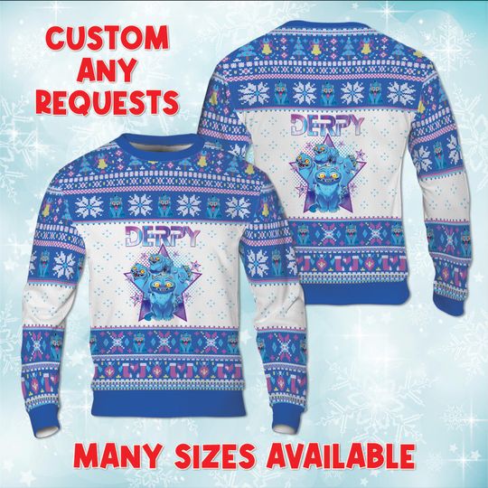 KPop Derpy Tiger Christmas Sweater, Fictional Boy Group Sweatshirt, Funny Idol Ugly Jumper, Blue Cat Winter Sweater Gift