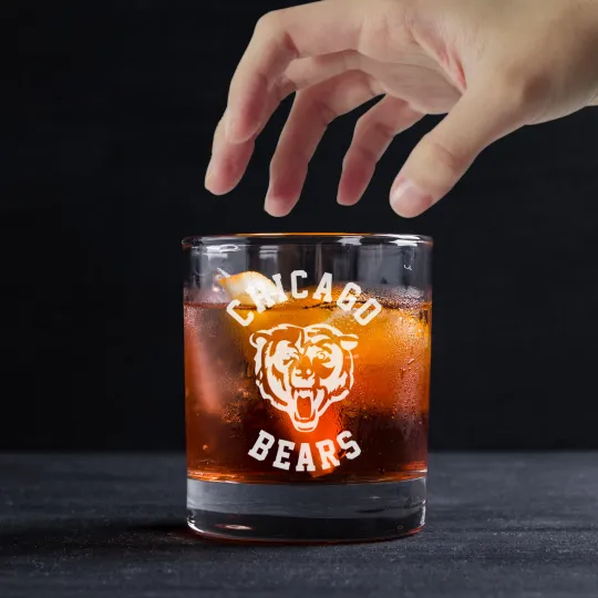 Chicago Bears Rocks Glass