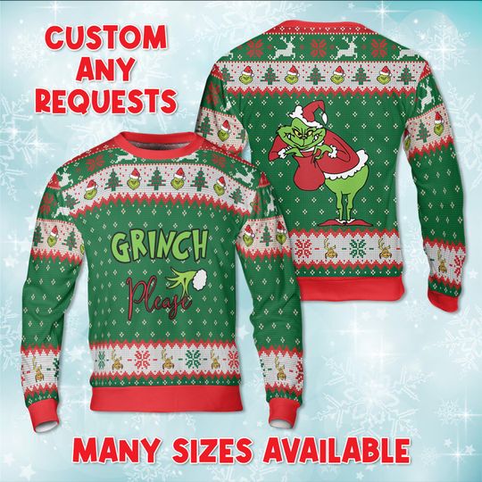 Discover Mr Grumpy Green Christmas Sweater, Please Ugly Christmas Sweatshirt, Funny In Bag Holiday Jumper, Naughty Xmas Party Gift