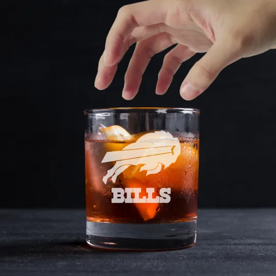 Custom Engraved Buffalo Bills Rocks Glass