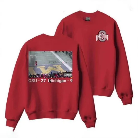 Discover Brutus Ohio State Snow Fan Football Crewneck, Erase The M Ohio State Rivalry Tee