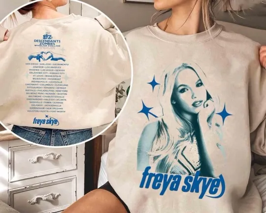 Discover Disney Freya Skye T-shirt, Descendants Zombies Worlds Collide Tour S-5XL