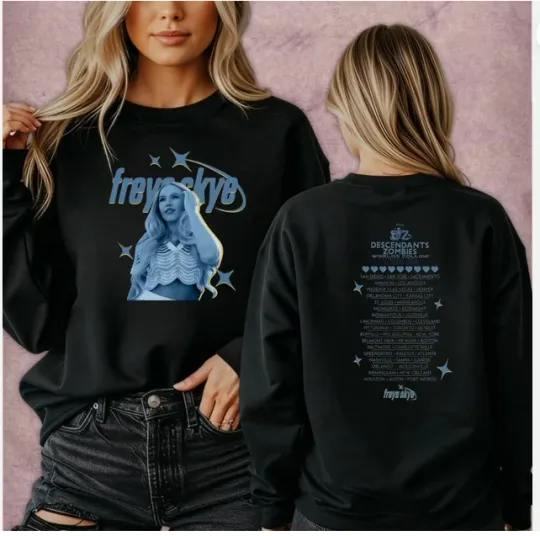 Descendants Worlds Collide Tour Freya Skye Rise of Red Double Sided Sweatshirt