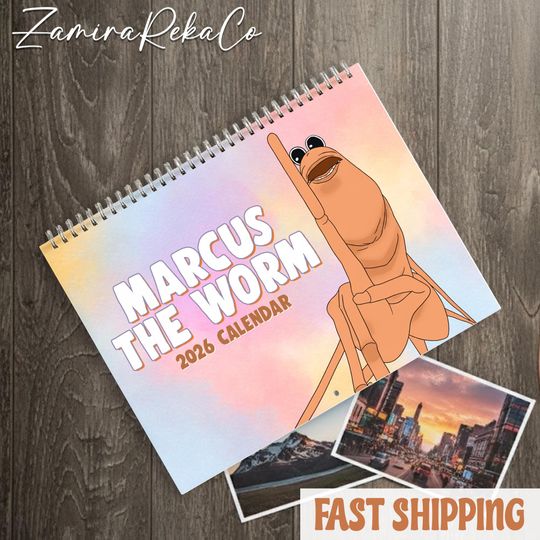 Discover Marcus the Worm 2026 Wall Calendar, Funny VR Chat Meme Calendar, Holiday Planner Gift, Humor Calendar for Meme Lovers, Xmas Gift Idea