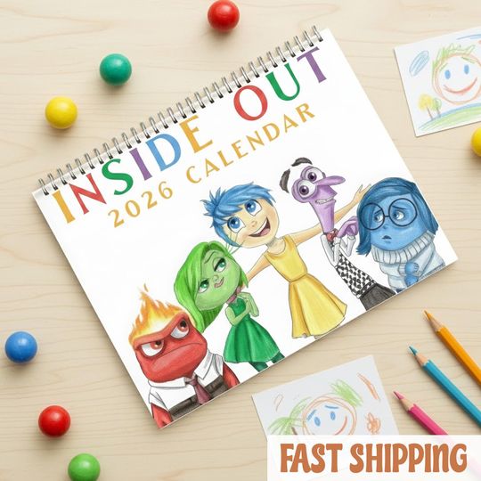 Discover Inside Out Calendar 2026, Inside Out Inspired Art Calendar, Emotion Characters Calendar, Cute Animated Wall Calendar, Gift for Kids Adults