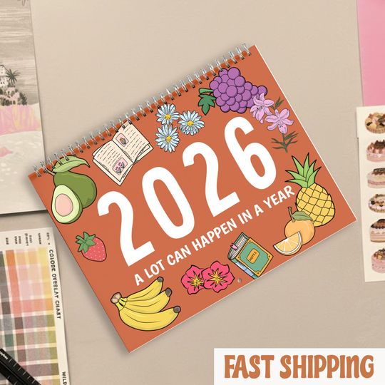 Discover A Lot Can Happen in a Year Calendar 2026, Inspirational Wall Calendar, Motivational Yearly Calendar, Positive Quote Art, Gift for Her Him